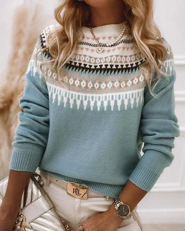 Svetr se vzorem Fair Isle na sedle