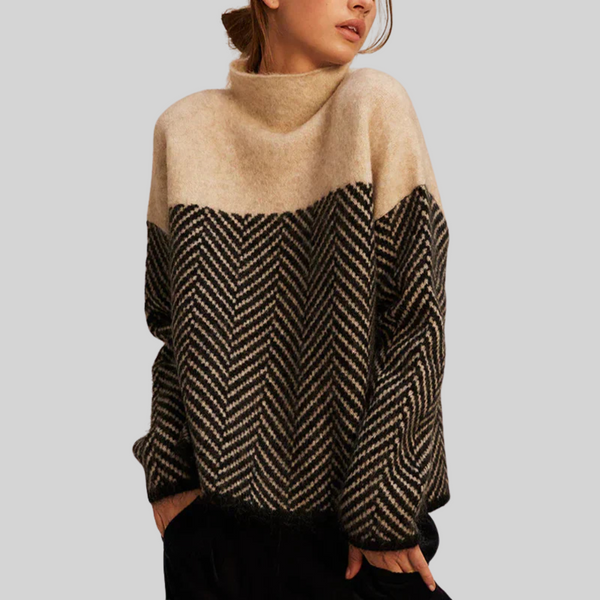 Copánkový svetr s geometrickým vzorem