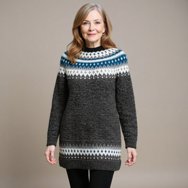 Dlouhý svetr se vzorem Fair Isle