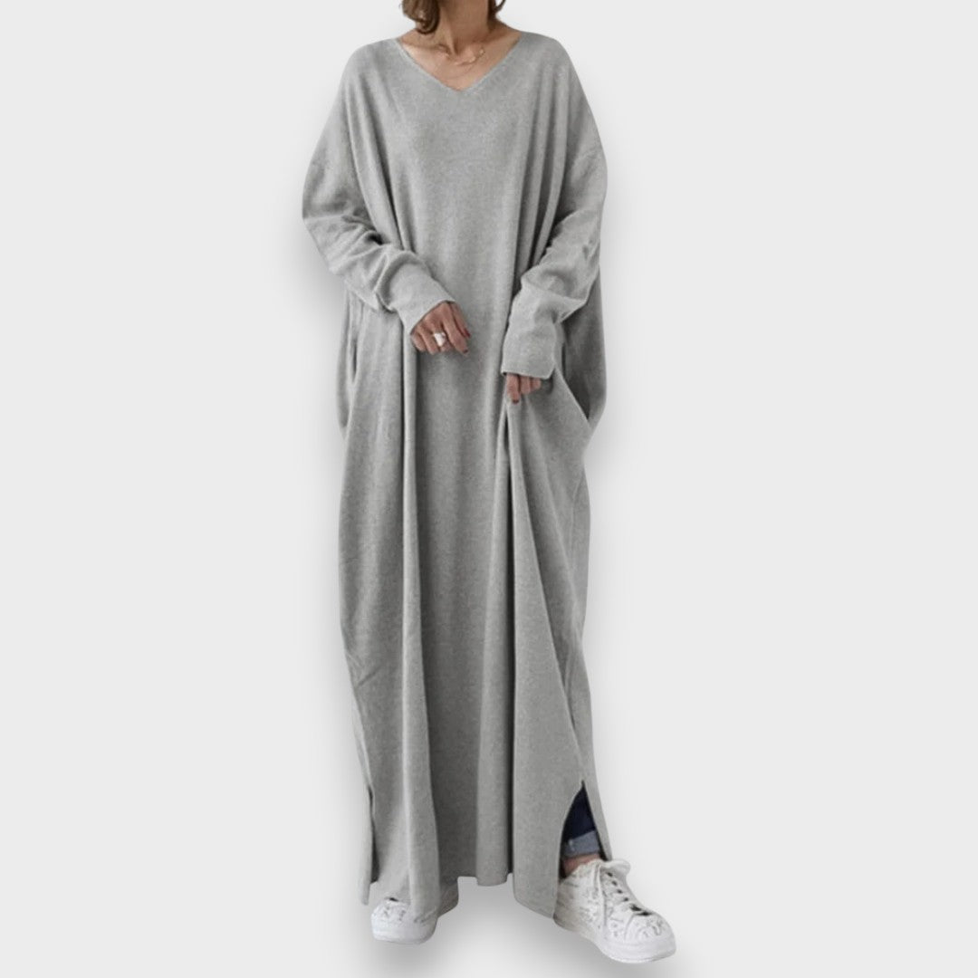 Elegantní casual šaty s výstřihem do V